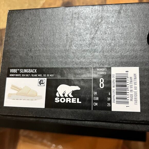 Quilted Sorel Dayspring 9puffy strappy sling back chunky platform sporty sandals - Picture 4 of 7